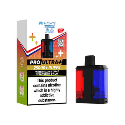 Hayati Pro Ultra+ Refill Pod Watermelon B Gum, Strawberry BG