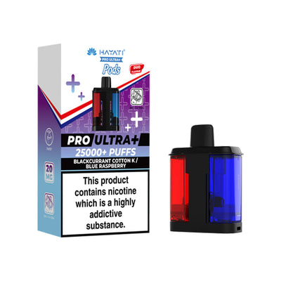 Hayati Pro Ultra+ Refill Pod Blackcurrant Cotton, Blue Raspberry