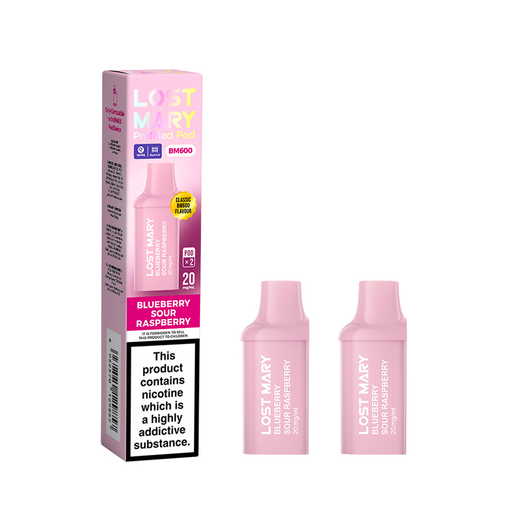 Lost Mary BM600 Recharge 2x Pods Blueberry Sour Raspberry