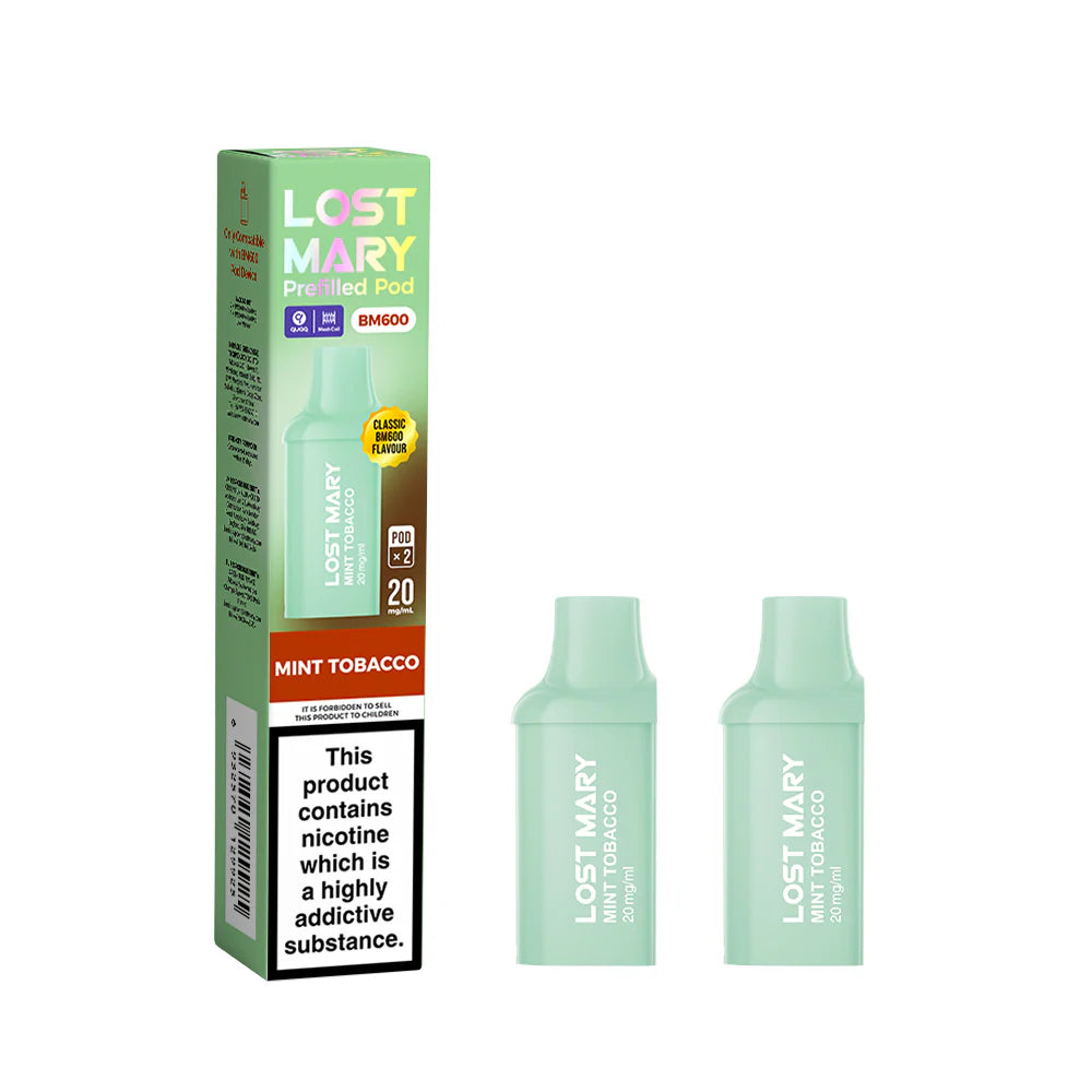 Lost Mary BM600 Recharge 2x Pods Mint Tobacco